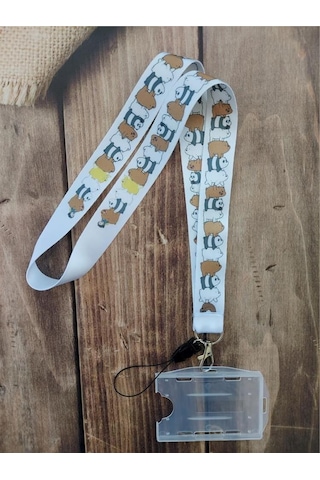 Kafadar Ayılar Geniş Kart Askısı Yaka Kartı Boyun Askı İpi Telefon Askısı Yatay Dikey Kart Koruyucu