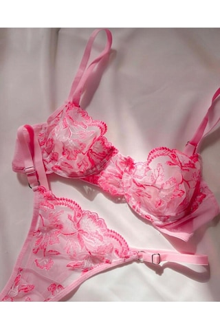 La Linaa Cindy Pembe Kadın Tangalı Bralet Takım-pembe Pembe