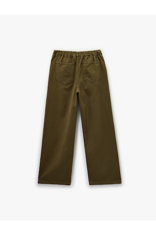 Koton Koton X Sibil Çetinkaya - Rahat Kalıp Beli Bağcıklı Cepli Pantolon - Loose Straight Fit Jean Haki 6wal40053mw Haki