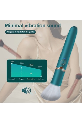 Moveevo Çift Kullanımlı Elektrikli Vibratör Masaj Aleti Makyaj Fırçası Usb Şarj 10 Hızlı Titreşim Otomatik Isıtma Dahili 150mah