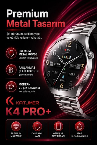 Metal Kasa Görünümlü Akıllı Saat Üç Farklı Kayışlı Bluetooth Bildirim Destekli