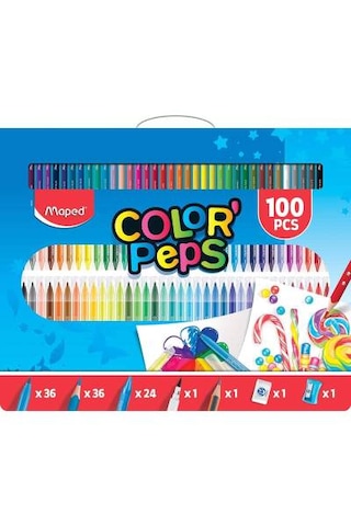 Maped Colorpeps 100 Parça Boya Seti Çantalı Boya