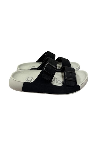 United Colors Of Benetton Çift Bantlı Anatomik Erkek Terlik Siyah