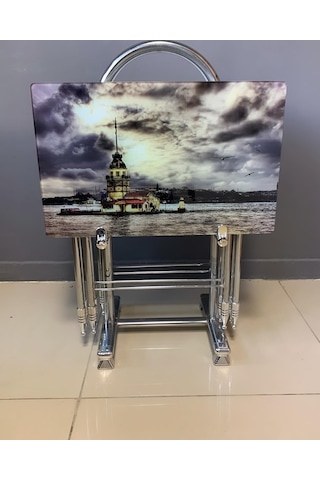 Camlı Çanta Sehpa, Sehpa, Zigon, 4lü Zigon, Çanta Sehpa-kızkulesi