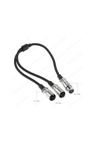 3 Metre Xlr Dişi 2Xlr Erkek Mikser Mikrofon Ses Splitter Y Kablo