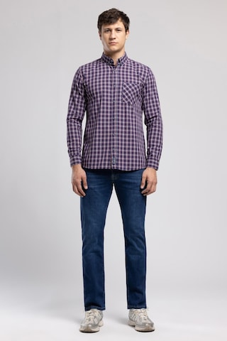 Lee Cooper Pired 1 Erkek Uzun Kol Ekose Gömlek Lacivert Bordo-21887 Lacivert