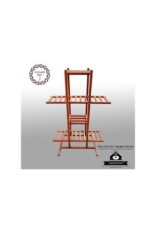 Eskitme Ahşap Çiçeklik - Dekoratif Çiçek Standı -Saksılık-