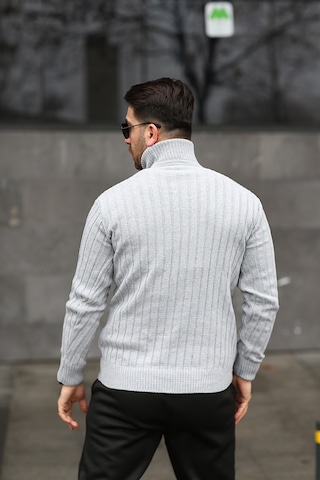 Martino Butik Unisex Balıkçı Yaka Gri Triko Kazak Gri