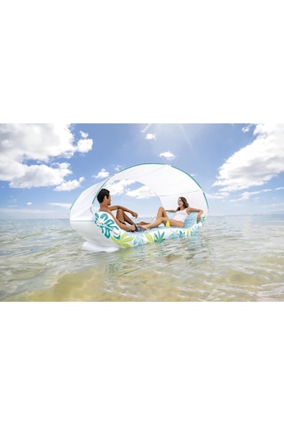 Intex 56294 Tropikal Gölgelikli Ada Yatak 224cm Çift Kişilik Çok Renkli