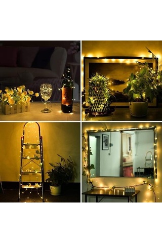 Buffer Peri Led Işık 5 Metre Sarı Pilli Aydınlatma Şerit