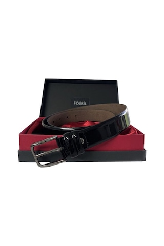Fossil Hakiki Deri Klasik Siyah Rugan 3,5 Cm Erkek Kememeri-120cm Siyah