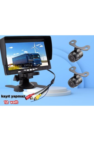 2 Ad. Kelebek Kamera + 7'' Monitör Seti Kayıt Yapmaz 12 Volt
