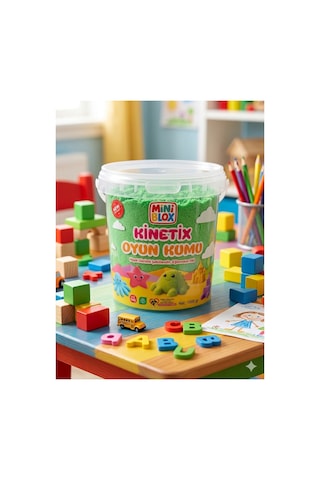 Doğal Kinetik Oyun Kumu 1kg Yeşil Yeşil Doğal Kinetik Oyun Kumu 1kg Yeşil Yeşil