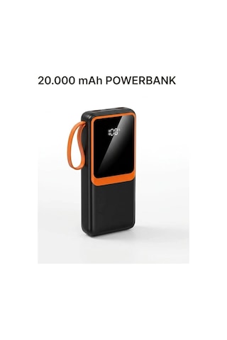 Kargo 20000 Mah Yüksek Kapasiteli Powerbank Dahili Kablolu Dijital Göstergeli Taşınabilir Şarj Cihazı Najmaddin Çok Renkli
