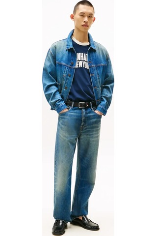 Tommy Hilfiger Pleated Trucker Jack, 1a5 Erkek Mavi Kot Ceket