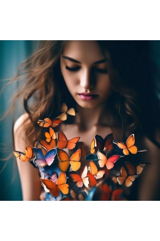 Gregorange Dekoratif 3d Kelebekler 48 Adet, İç Mekan Çıkartmaları, 225300146 Yeşil