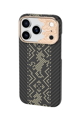 Apple iPhone Uyumlu 17 Pro Max Kılıf M-safe Şarj Özellikli Karbon Fiber Benks Knight Armorair Kevlar Kapak Siyah