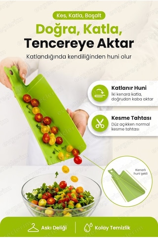 Katlanabilir Kesme Tahtası Doğrama Ve Taşıma Panosu Yeşil