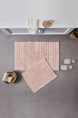 Doquhome Pera Banyo Paspası Pudra 60x100cm Pudra