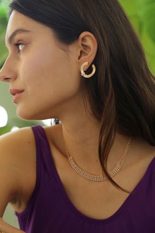 Reis Kuyumculuk T9454 İl Prosecco White Pembe Altın Kolye