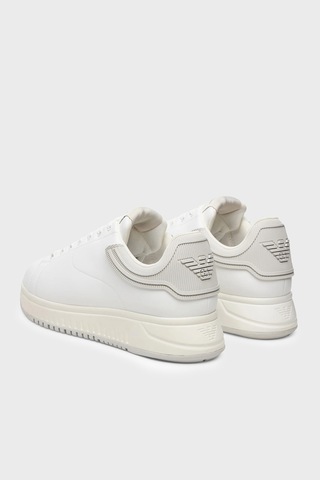 Emporio Armani Deri Logolu Sneaker Ayakkabı Erkek Ayakkabı Em003663 Af18212 M0459 Beyaz-buz Mavi