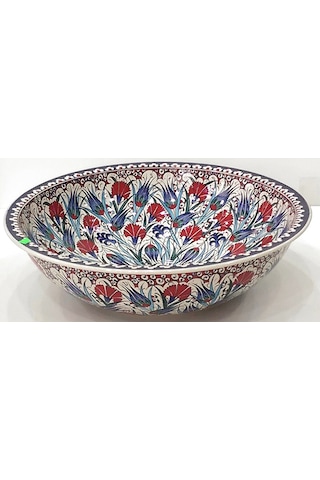 Can Seramik - El Yapımı Desenli Iznik Çini Lavabo