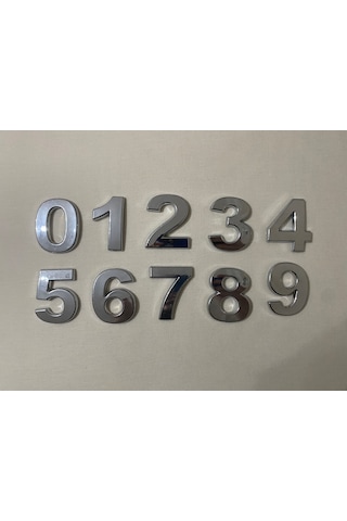 8 Sekiz Numara Yapışkanlı Daire Bina Villa Kapı Numarası Krom Crom 4 Cmx5cm No:8 Plastik