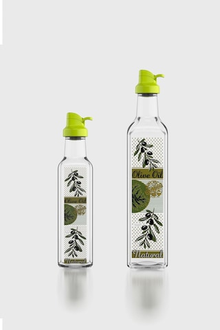 Renga Oslo Yeşil Kapaklı Desenli 250 Ml Ve 500 Ml 2'li Cam Yağlık Seti 152005 Yeşil