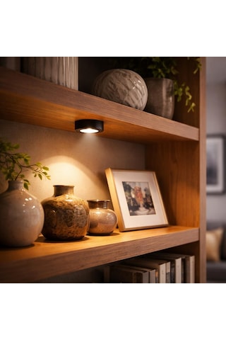 3w Led Sıva Üstü Mini Spot 220v Günışığı 6 Cm Mobil Raf & Dolap Aydınlatma Siyah