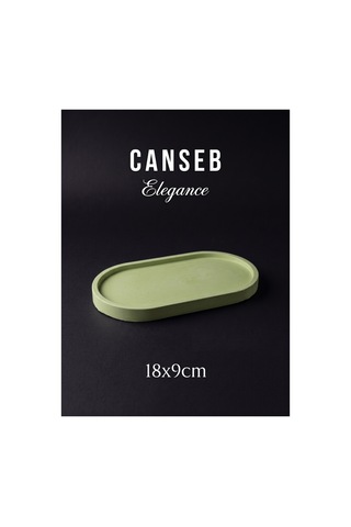 18x9cm - Fıstık Yeşil - Dekoratif Tepsi - El Boyaması İşçilik - Premıum