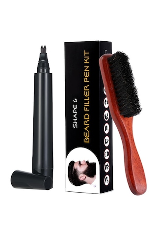 Suntek Sakal Dolgu Kalemi Fırça Arttırıcı Bıyık Kahverengi Kahverengi