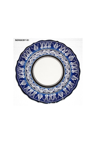 Armada Çini 30 Cm Resimli Baskılı Eldekoru Kütahya Çini Tabak (158805170)