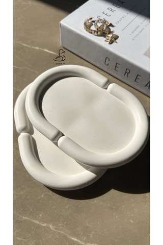 Bulut Görünümlü Oval Dekoratif Tabak 2 Li