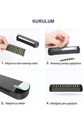 Araç Numaratör, Araç Park Telefon Numaratörü, Araba Için Numaratör Telefon Siyah