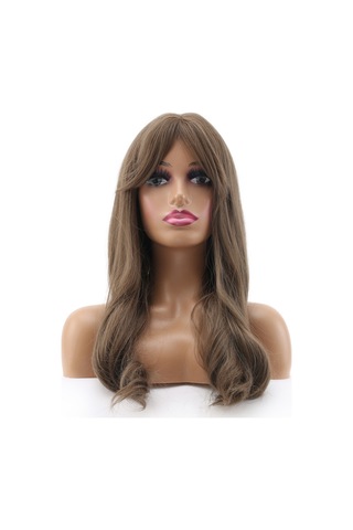 Hafif Daalı Orta Boy Perçemli Fiber Sen Peruk / Küllü Açık Kumral 2466863