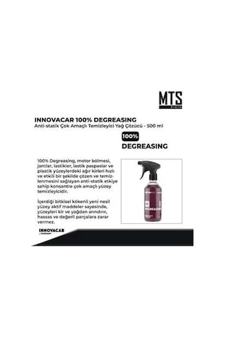 Innovacar 100% Degreasıng Anti Statik Çok Amaçlı Temizleyici Yağ Çözücü Konsantre 500 Ml