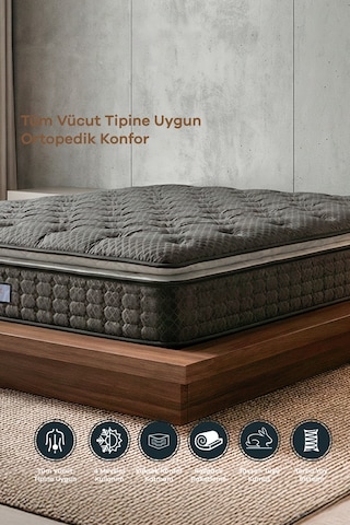 Ultra Full Ortopedik Pedli Tavşan Tüyü Kumaş Bel Ve Sırt Destekli Prime Pelüş Yatak Çift Kişilik