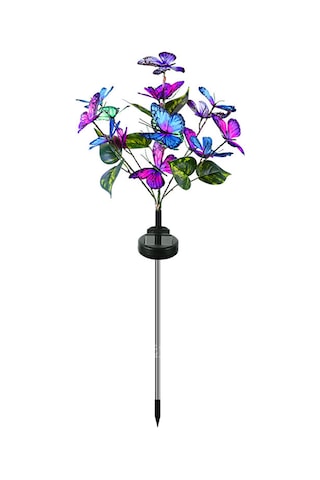 Xindoker Güneş Enerjili Led Renkli Kelebek Şekilli Bahçe Aydınlatması - Ip65 Su Geçirmez 600mah Batarya İle Çim Alti Dekoratif Işık 1 Adet Çok Renkli