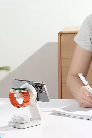 3in1 Magsafe Uyumlu 15w Kablosuz Şarj Standı İphone Ve Apple Watc