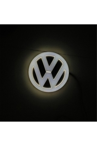 Maoyaya Bosphorusboutique 4d Led Araba Amblem Işıkları Vw Volkswagen Beyaz 11cm Araba Logosu Işığı Zt