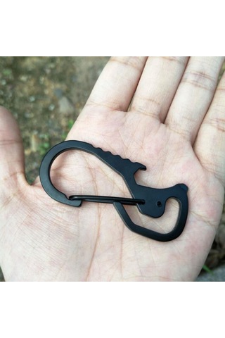 Monyee Titanyum Açıcı Kanca - Hafif Ve Dayanıklı, Şişe Açıcı Özelliği, Kemer/bant Çevrelerine Kolay Bağlanır, Siyah Siyah