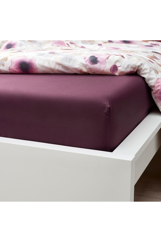 Tek Kişilik Lastikli Çarşaf Vişne Çürüğü-bordo Renk Meridyendukkan 90x200 Cm Pamuklu-liyosel