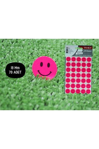 Tanex Tnx-329 Flo Daire Pembe Gülen Etiketi 19 MM 70 Adet