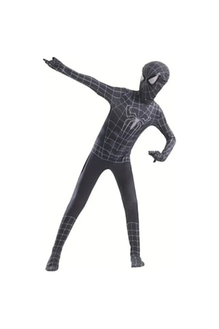 Spider-man Kostümü - Siyah Gerçekçi 1.35 - 1.50 Boy