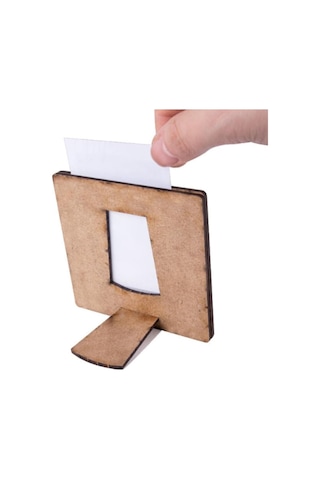 Miracix 2 Adet Ahşap Polaroid Mini Fotoğraf Çerçevesi Masa Üstü Çerçeve - 9x9cm Çok Renkli 8 X 8