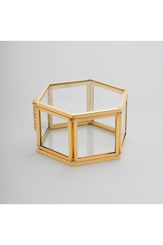 Yüzük Kutusu Cam Pirinç & Gold