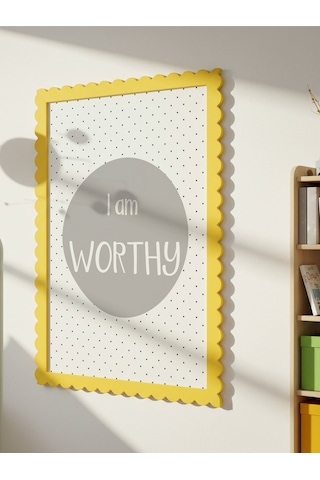 I Am Worthy Dijital Baskı Poster Krem Çerçevesiz