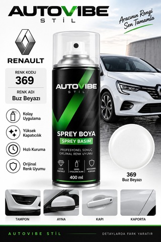 Renault 369 Buz Beyazı Sprey Boya - Sprey Basım