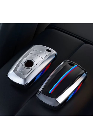 Bmw Anahtarlık Mat Gümüş Şık Tasarım Kumanda Kabı Bmw Keychain Matte Silver Stylish Design Remote Control Case