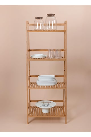 The Mia Bambu 4 Katlı Düzenleyici Dolap Raf 120x49x32 Cm Çok Renkli